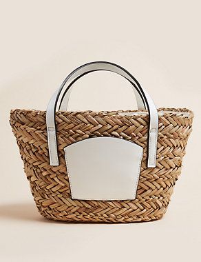 Straw Mini Tote Bag | M&S Collection | M&S | Marks & Spencer (UK)