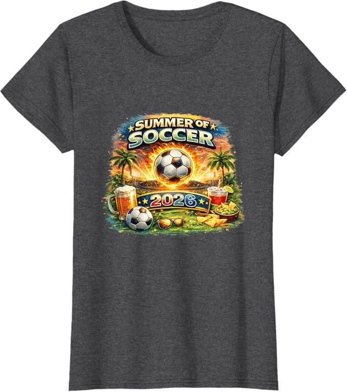 Summer of Soccer 2026 Fan Football Game Day Tropical T-Shirt | Amazon (US)