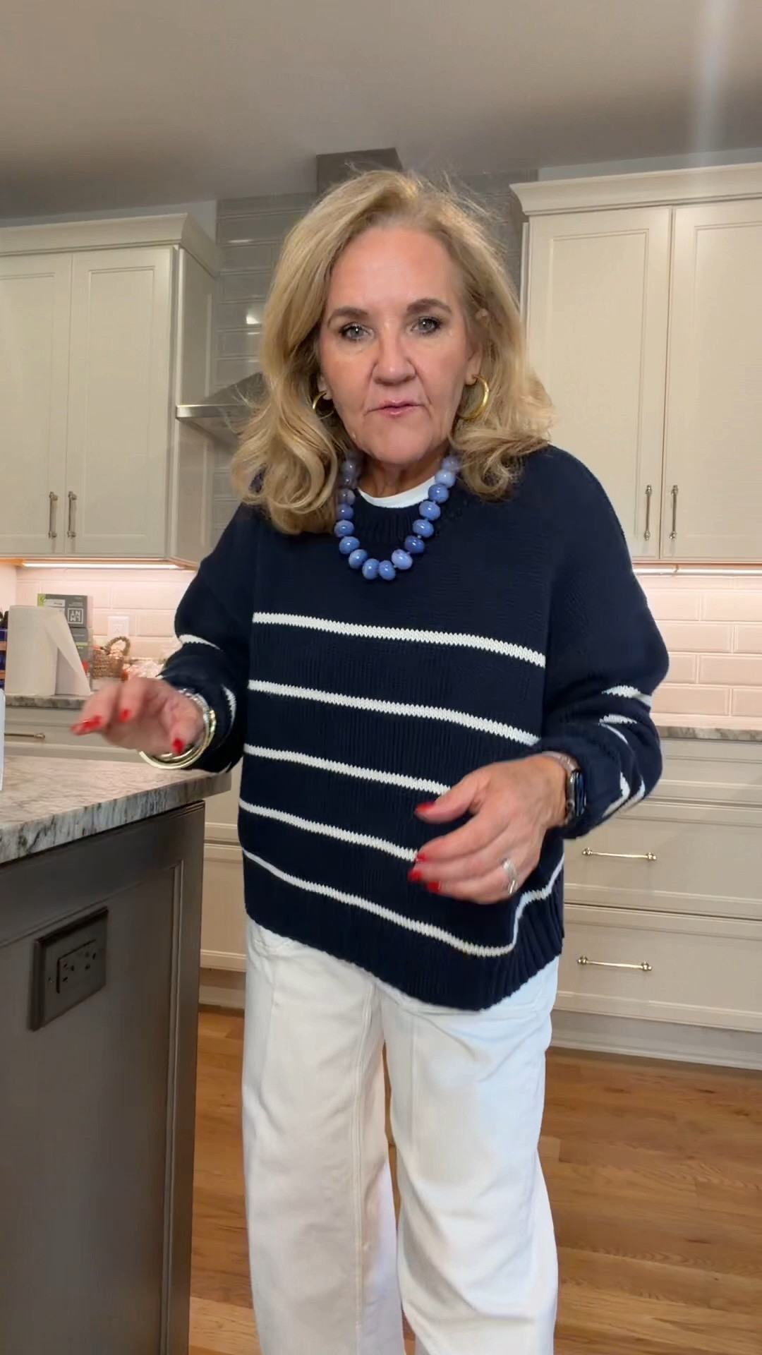 Sized up to a large in this sweater to create this very oversized look it’s a substantial 100% cotton sweater
My barrel jeans are off-white and wearing a medium petite. They’re super stretchy and very comfortable.
Found my sandals over half price true to size
20% off Allie & Bess code NANETTE20

#LTKOver40 #LTKootd #LTKPetite