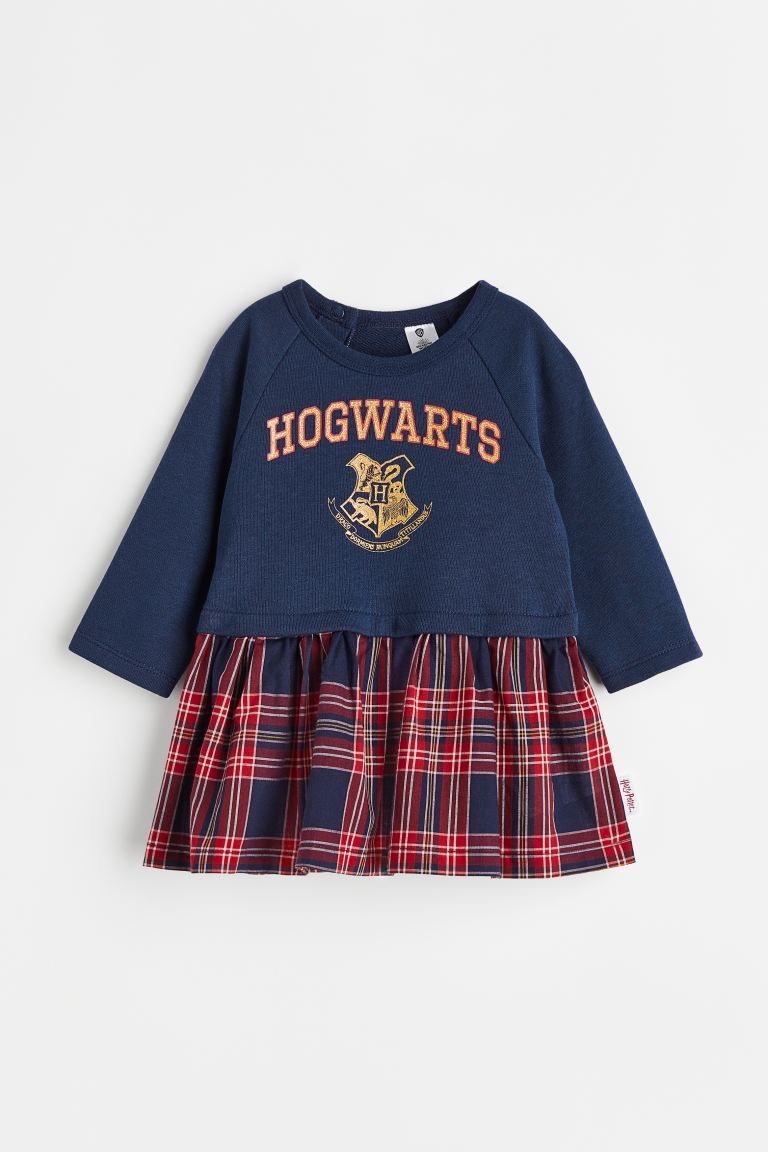 Printed Dress - Dark blue/Harry Potter - Kids | H&M US | H&M (US + CA)