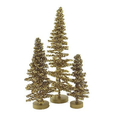 Cody Foster 12.0 Inch Tinsel Tree Gold Set/3 Christmas Decorative Tree Set , Christmas Decor Sparkly Shiny Tinsel (3PC) | Target