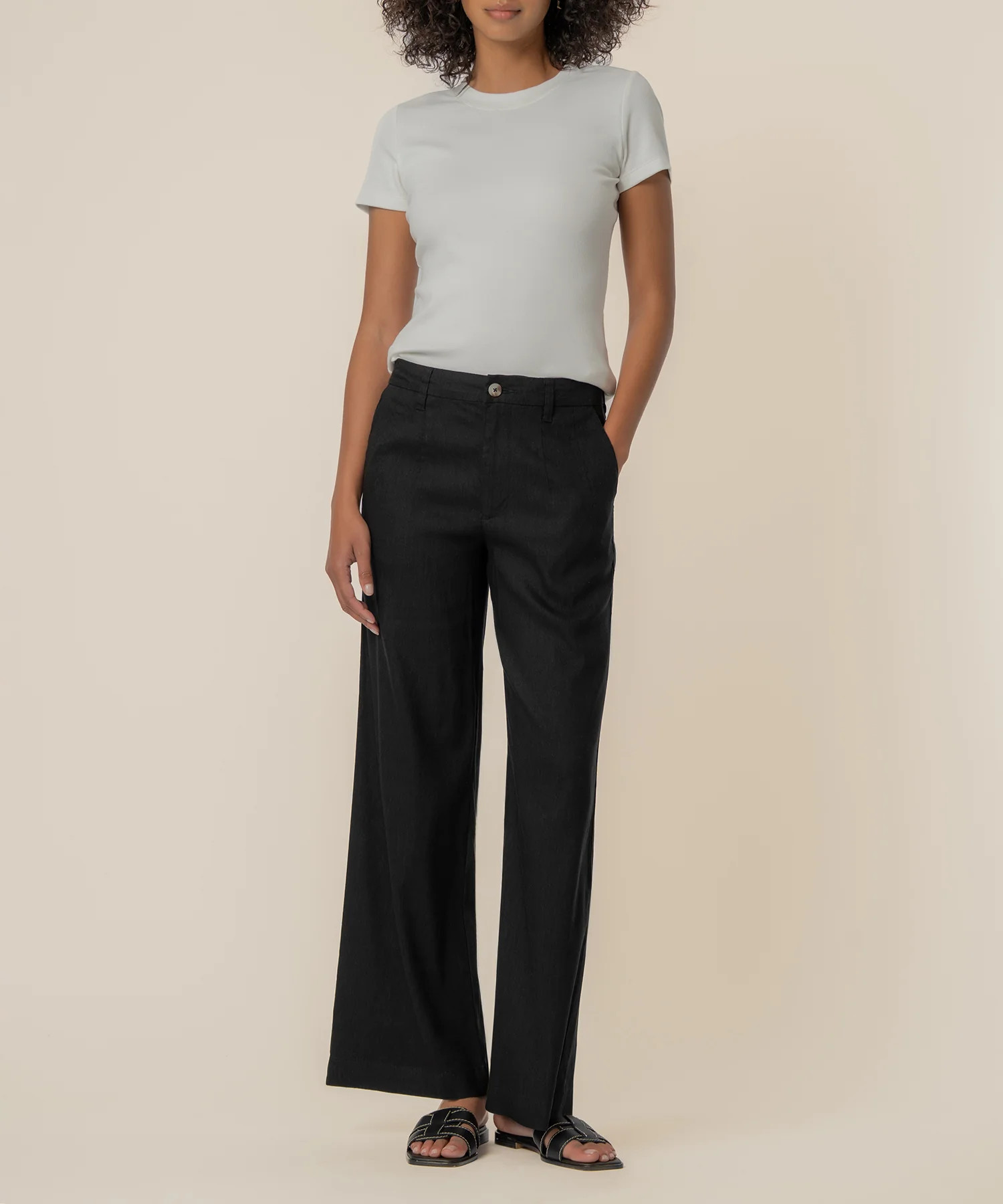 Meg Linen High Rise Wide Straight Leg - Kut from the Kloth | Kut From Kloth