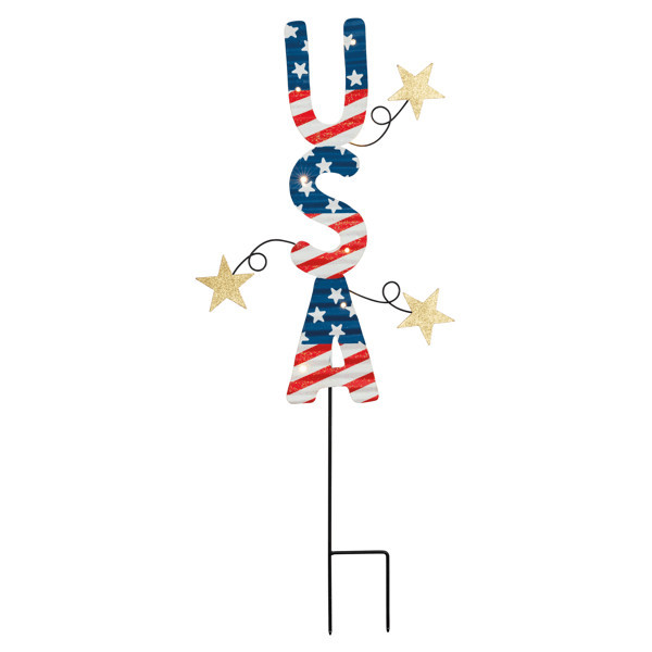 Mud Pie Usa Americana Yard Stake in Red | Tin | Mud Pie