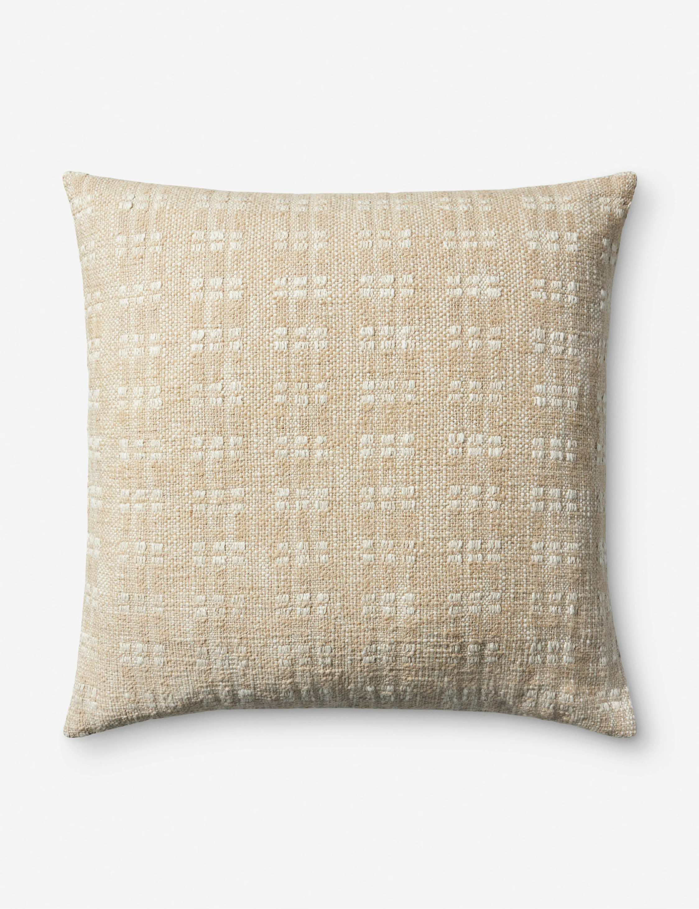 Bryn Pillow by Magnolia Home by Joanna Gaines x Loloi, Beige, 22" x 22 | Lulu and Georgia 
