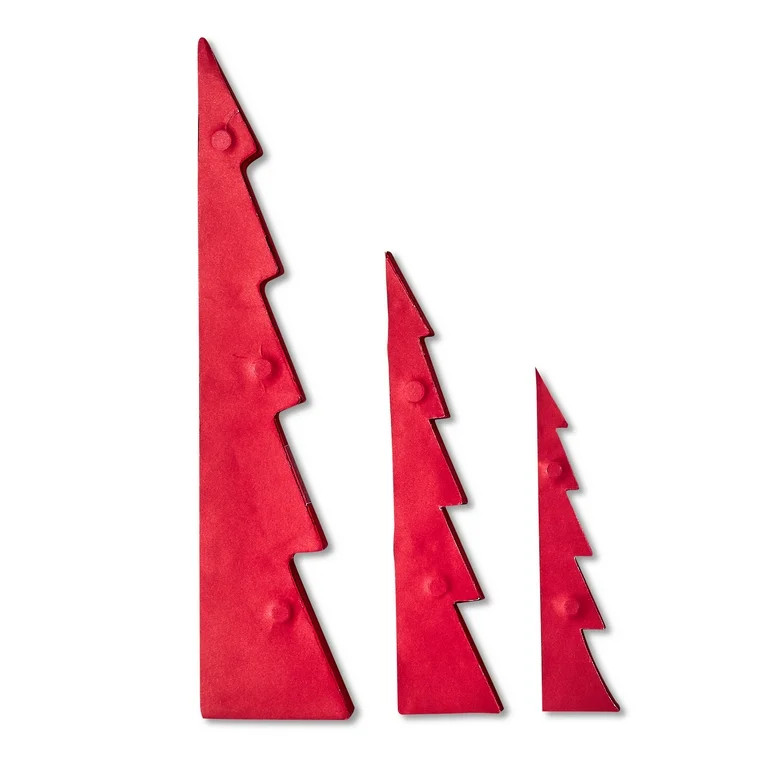 Red Honeycomb Trees Christmas Decoration, 3 Count, by Holiday Time | Walmart (US)