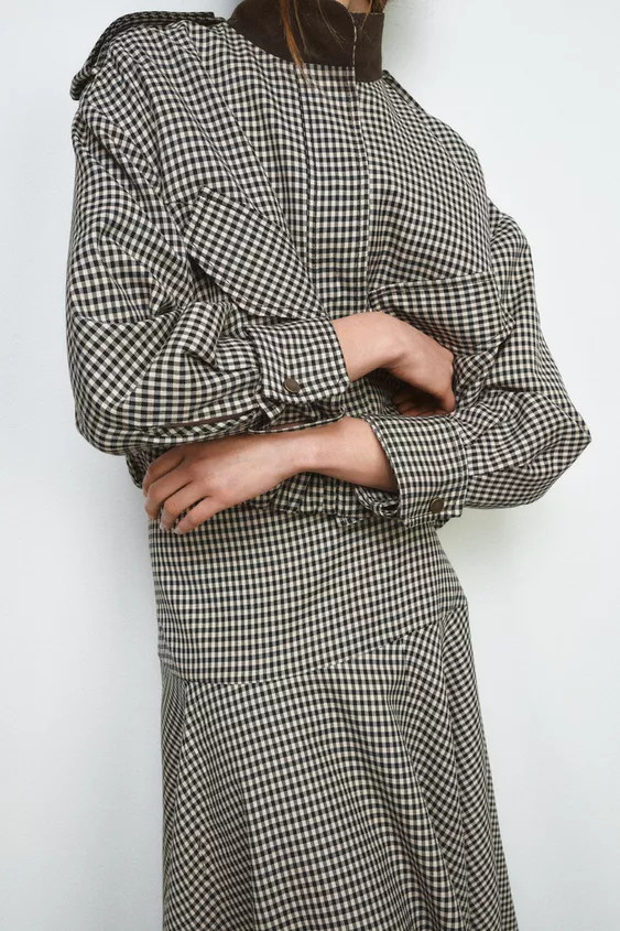 ZW COLLECTION CHECK BOMBER JACKET | Zara UK