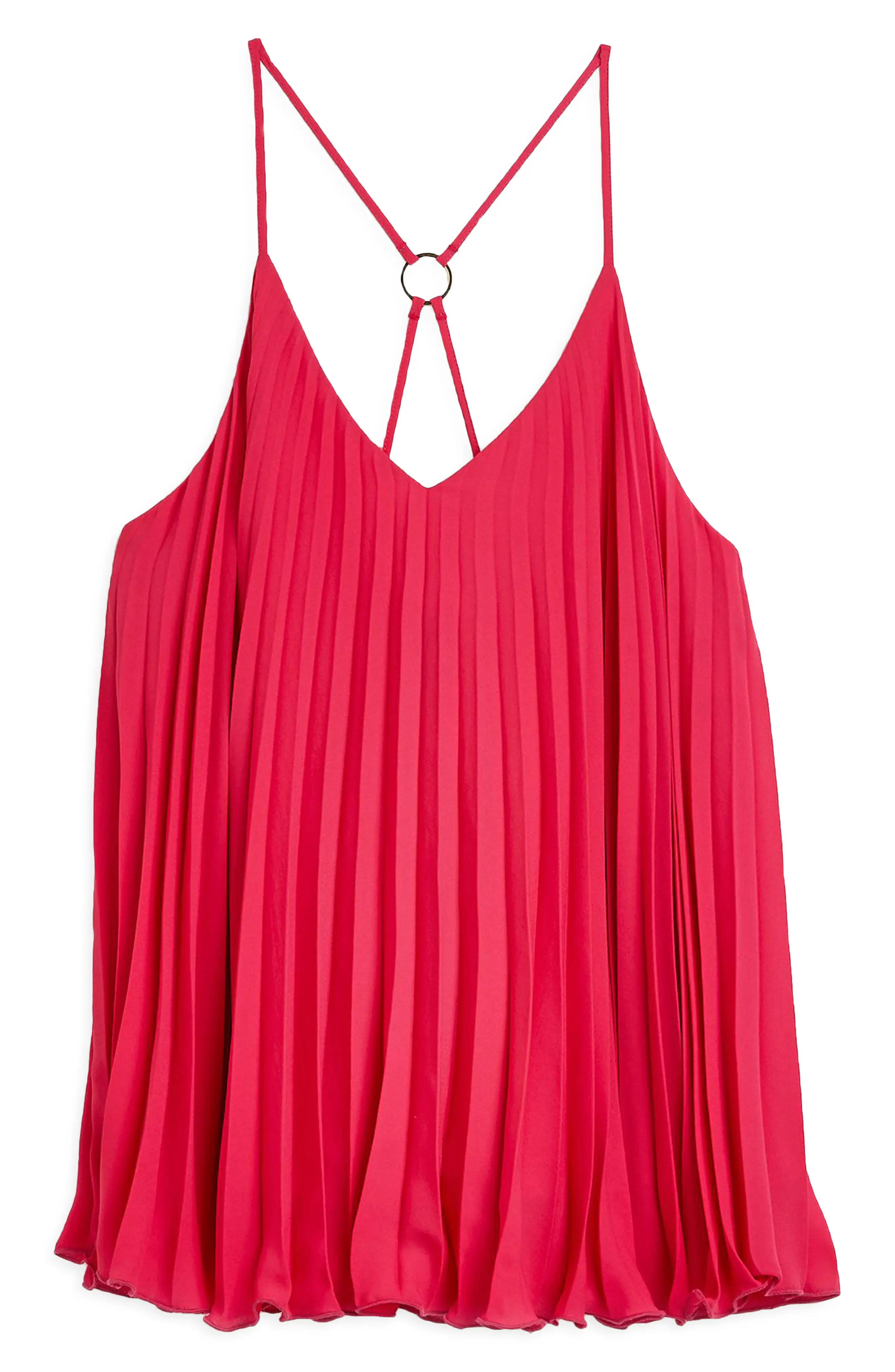 River Island Pleated Camisole in Bright Pink at Nordstrom, Size 14 Us | Nordstrom