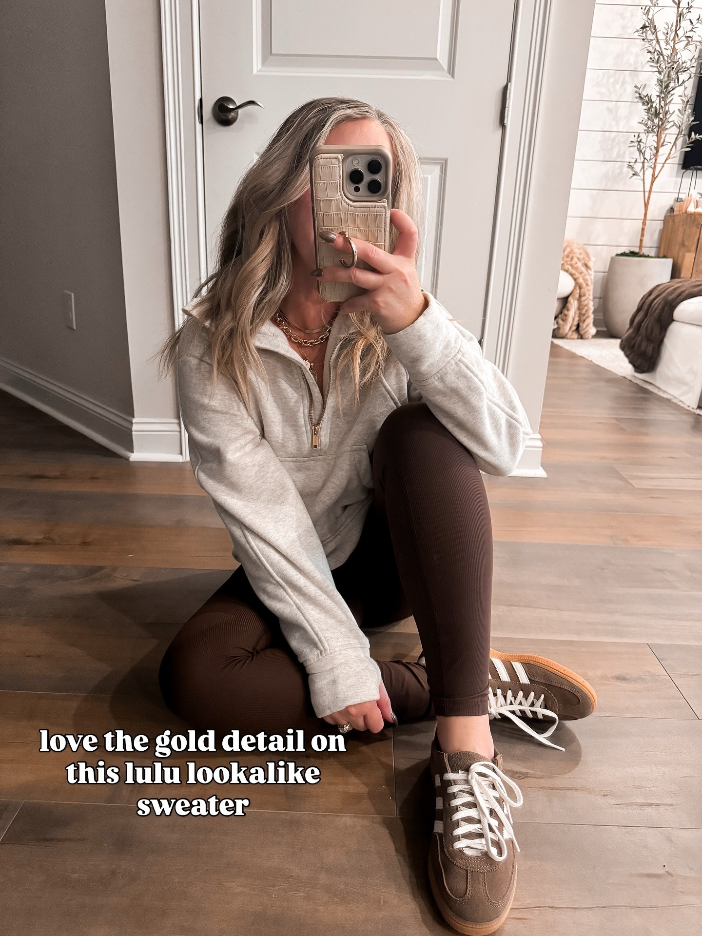 Easy throw on and go outfit all from Amazon! Look for less athleisure pullover, activewear, buttery soft no front seam leggings outfit, Adidas spezial, chocolate brown, sneakers, simple and comfy outfit style, Amazon fashion finds 👟 

 #LTKFindsUnder50 #LTKStyleTip