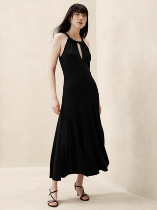 Halter-Neck Knit Maxi Dress | Banana Republic Factory