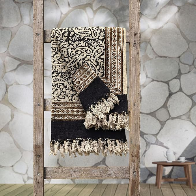 Trade Star 100% Cotton Throw Blanket with Tassels Decorative Premium Quality Throw Designer Cozy ... | Amazon (US)