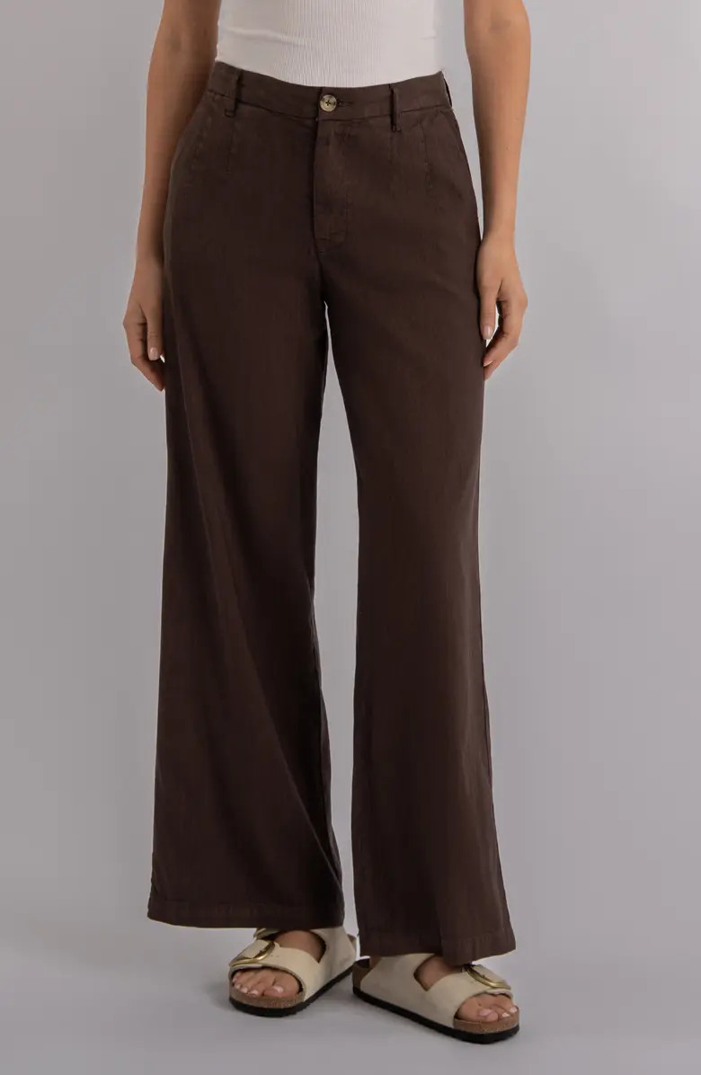 Meg High Waist Linen Blend Wide Leg Pants | Nordstrom