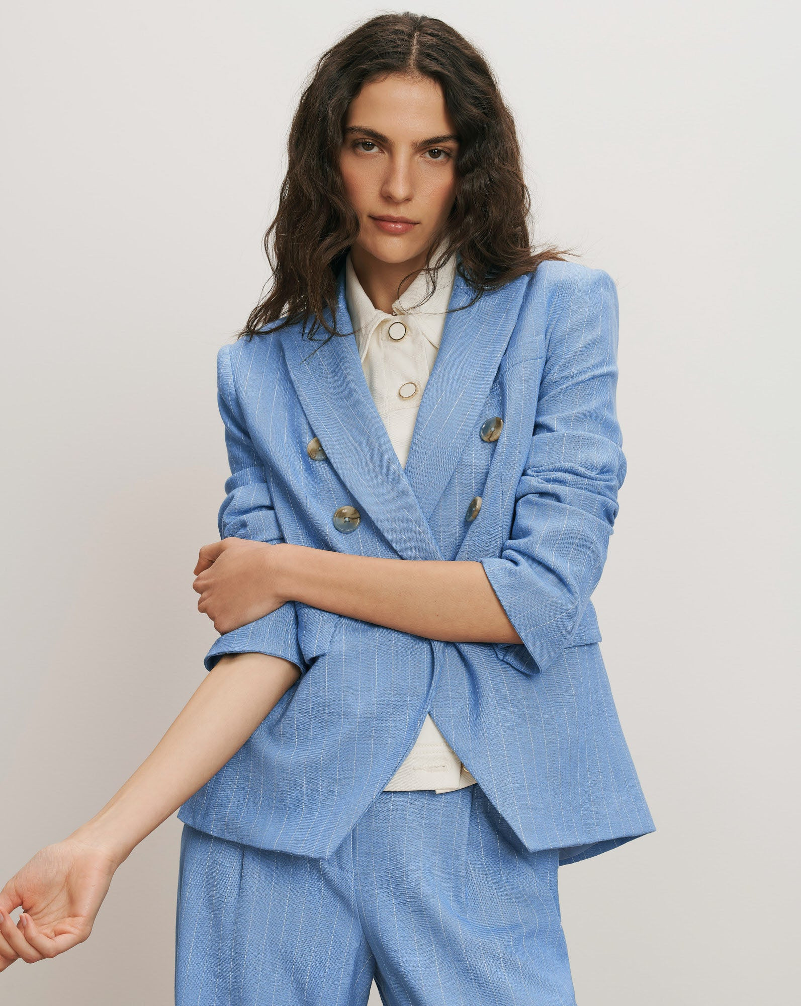 Miller Pinstripe Dickey Jacket | Veronica Beard