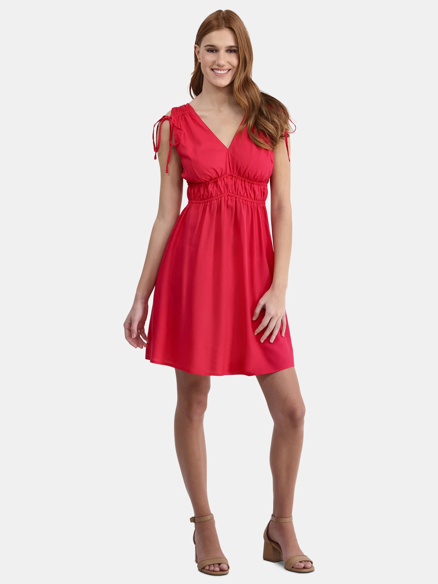Time and Tru Women's Tie Mini Dress, Sizes XS-XXXL | Walmart (US)