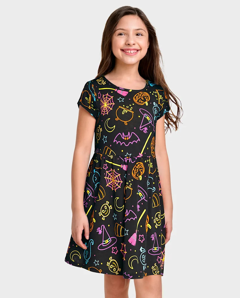 Girls Halloween Everyday Dress - black | The Children's Place