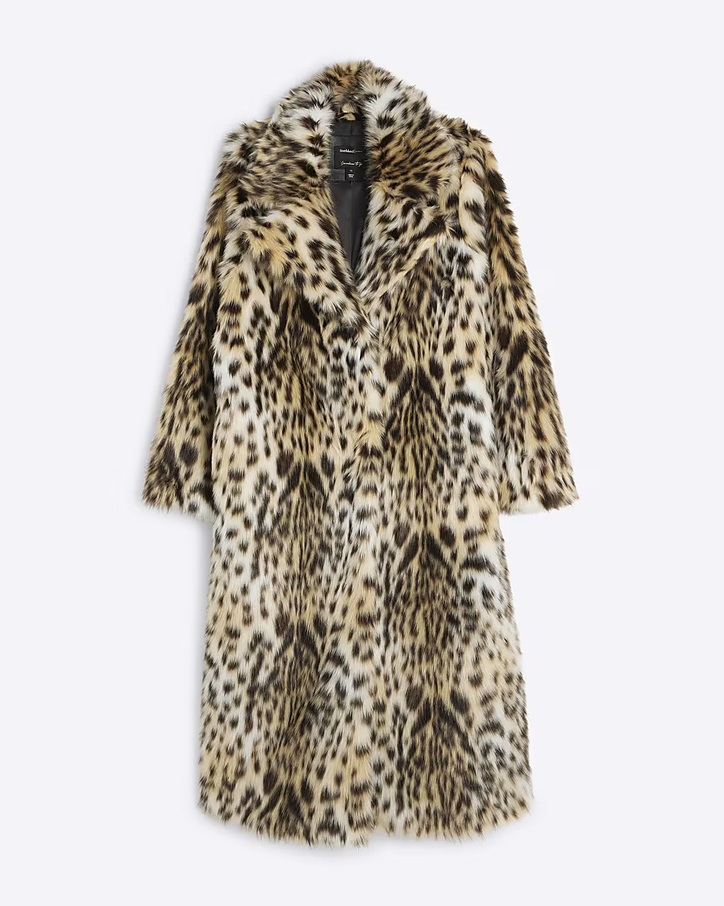 Brown faux fur leopard print coat | River Island UK & IE