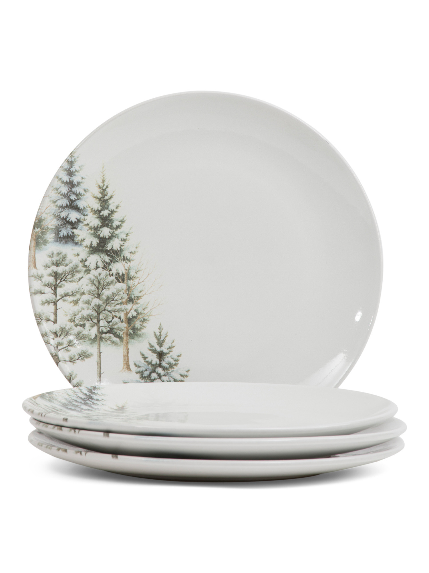 Made In Brazil Set Of 4 Snow Trees Coupe Dinner Plates | Kitchen & Dining Room | Marshalls | Marshalls