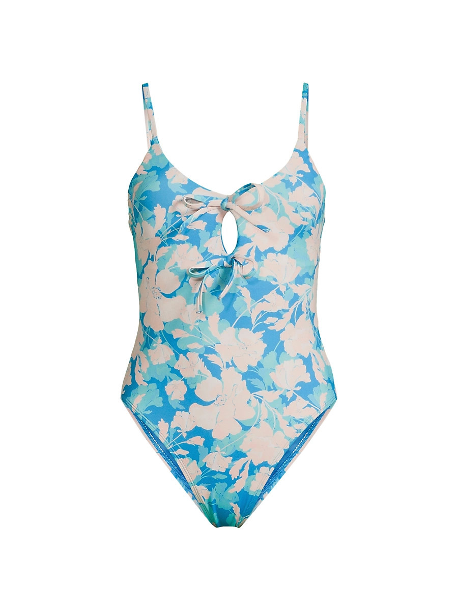 Women's Wiley Floral Bow One-Piece Swimsuit - Vintage Vining Floral - Size XL | Saks Fifth Avenue