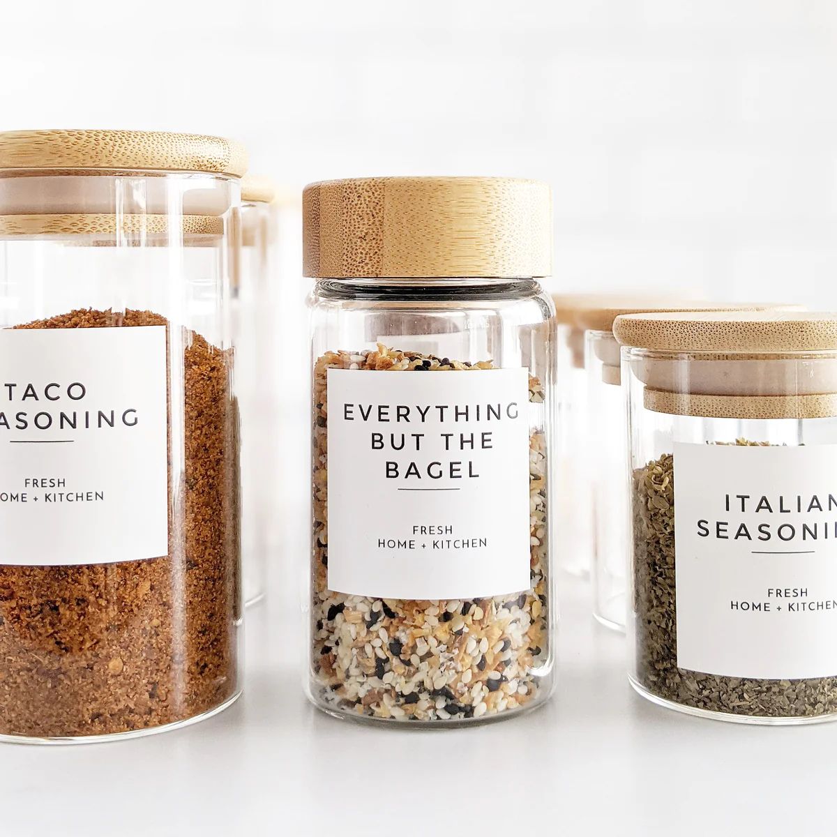 Spice Jar Bundle With Spice Rack Organizer & Labels | Fresh Home + Kitchen
