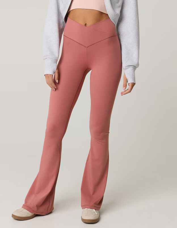 OFFLINE By Aerie Real Me High Waisted Crossover Flare Legging | Aerie