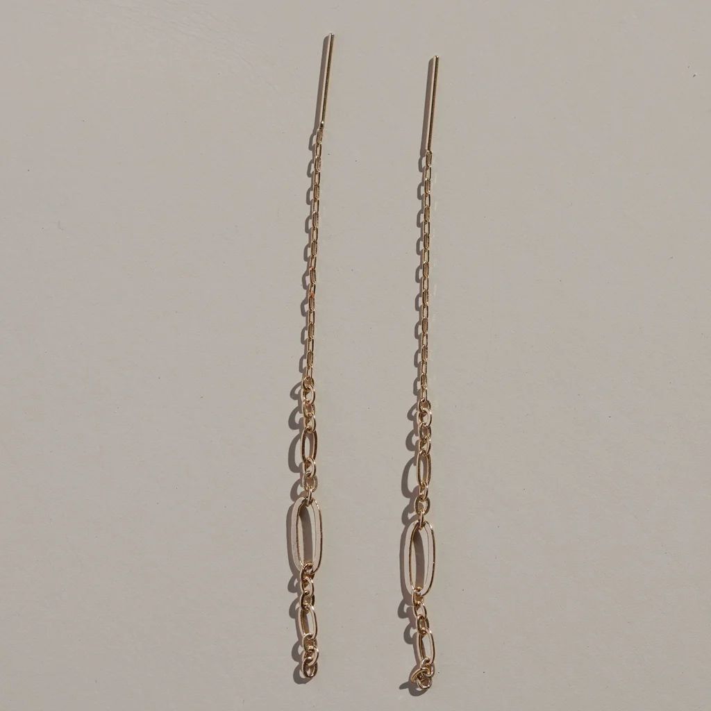 Ramona Threader Earrings | Nickel and Suede