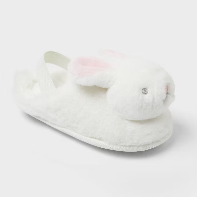 Toddler Bunny Scuff Slippers - Cat & Jack™ Ivory 5T-6T | Target