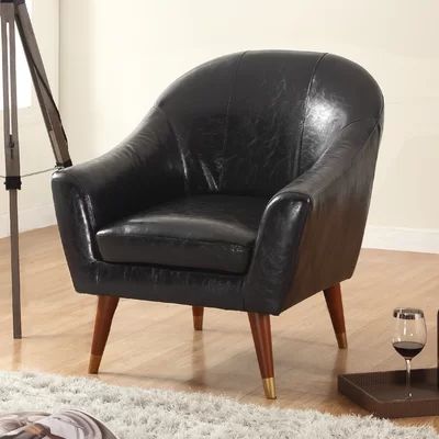 Mid Century Modern Barrel Chair Upholstery: Black | Wayfair North America