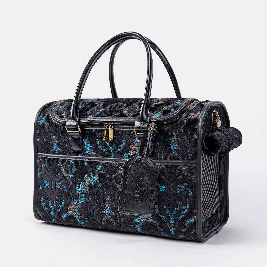 Personalized Travel Dog Carrier-pet Bag -carry on Dog Bag-travel Cat Carrier-burnout Velvet Black... | Etsy (US)