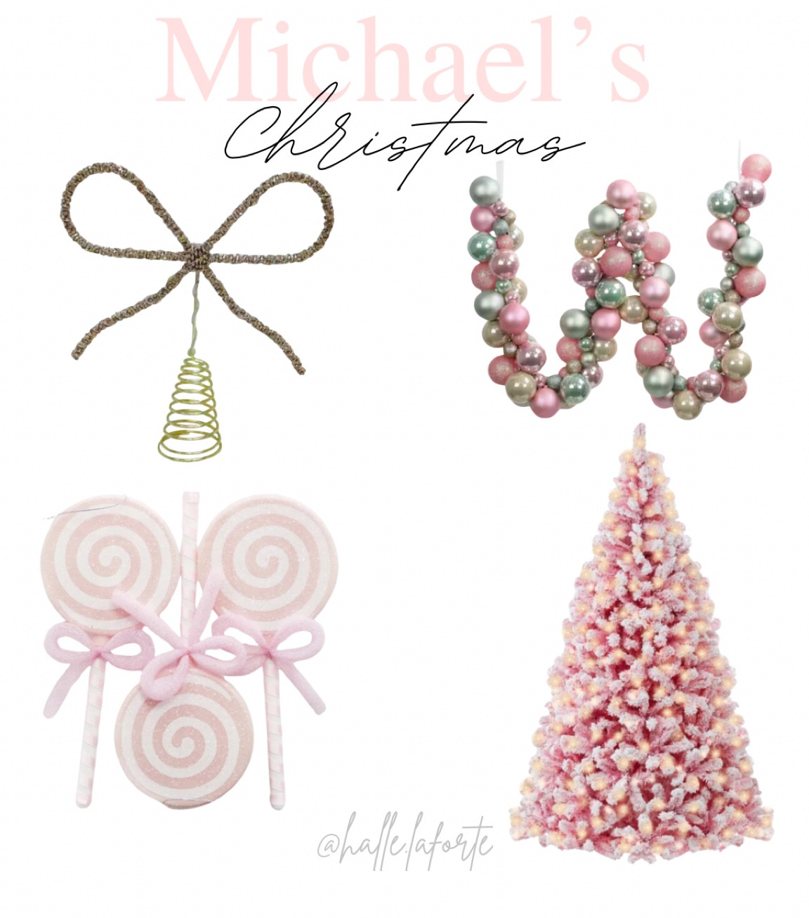 Michael’s Christmas decor, bow tree, topper, pink Christmas tree, candy, land, garland, Christmas, garland, decor, garland, pink Christmas, lollipop tree, decorations, candy, cane, Christmas, pink Christmas

#LTKHoliday #LTKSaleAlert #LTKHome