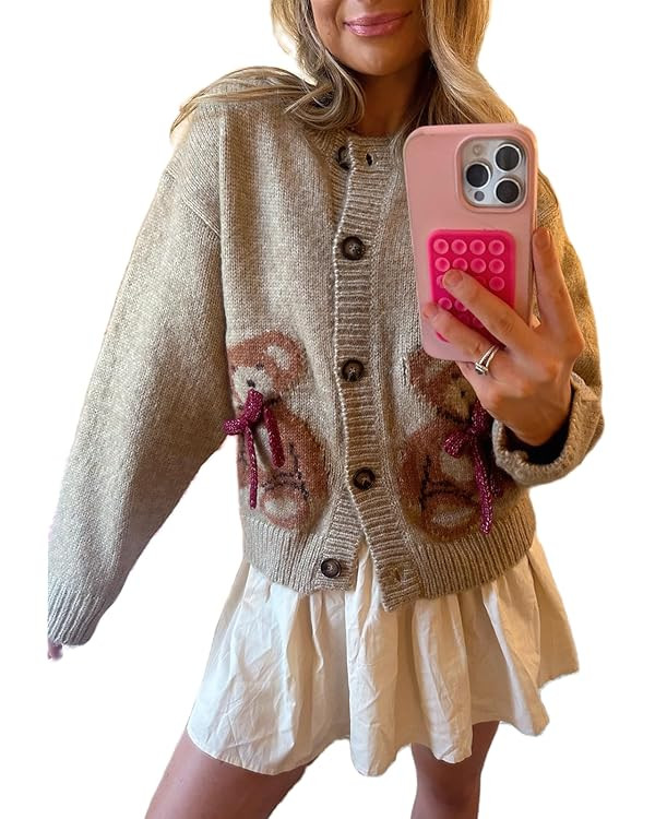 Button Down Cardigan Sweaters Knitted Pattern Cardigan Coats | Amazon (US)