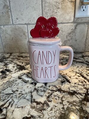 Details about   New Rae Dunn “CANDY HEARTS” Pink Mug W/ Red Heart Topper Valentine’s Day | eBay US