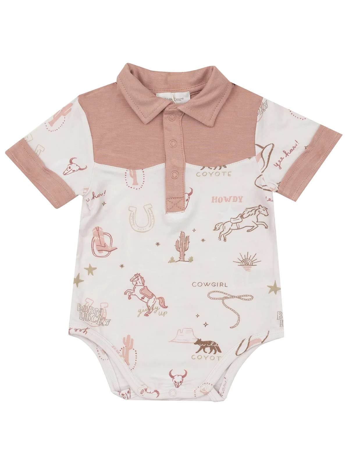 Cowboy Bodysuit, Wild Wild West Pink | SpearmintLOVE