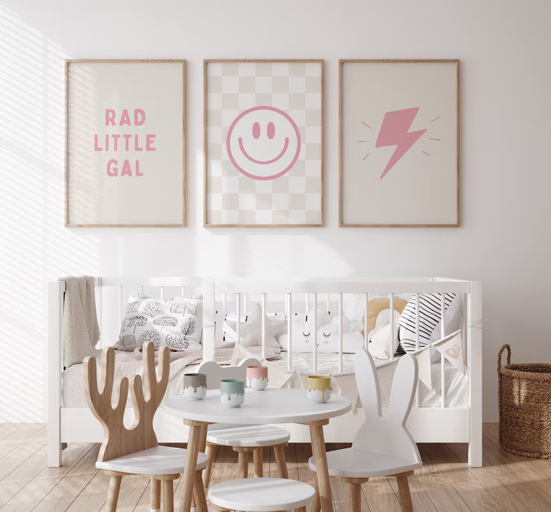 Rad Little Gal Smile Gallery Wall Set of 3 Downloadable Prints, Girl Nursery Decor, Kids Room, Qu... | Etsy (US)