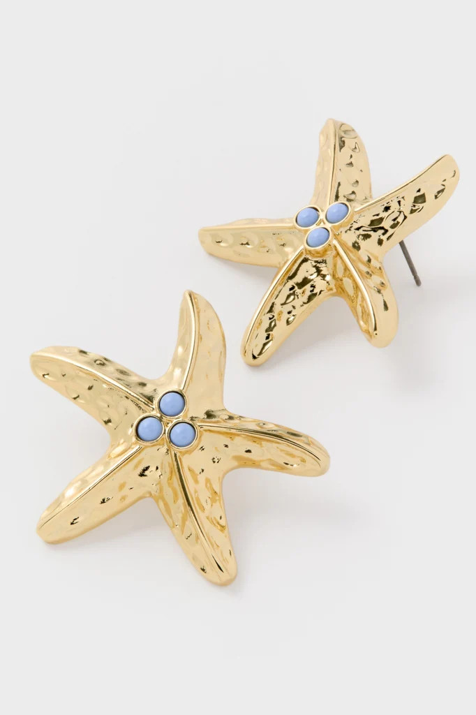 Gold & Blue Starfish Marina Earrings | Tuckernuck (US)