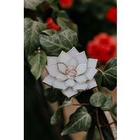 Succulent Wedding Ring Dish, Garden Wedding, Bearer Box, Bachelorette Gift, Floral Decor, Holder, Gl | Etsy (US)