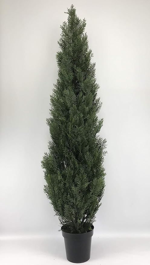 One 6 Foot Outdoor Artificial Cedar Topiary Tree Potted UV Rated Plant Silk Tree Warehouse Compan... | Amazon (US)
