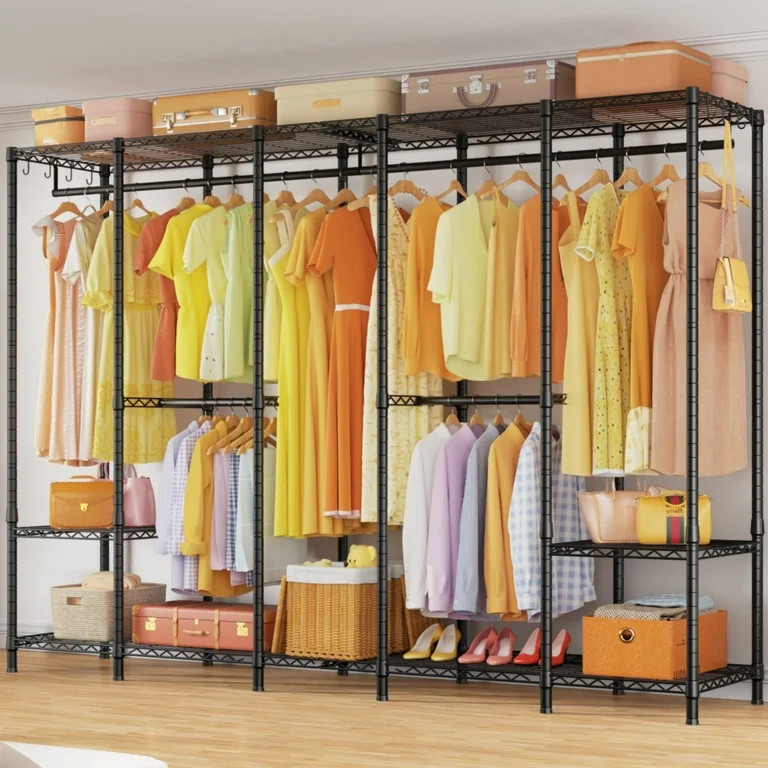 Ulif H50 Extra Large Clothes Rack, Heavy Duty Garment Rack, Freestanding Portable Closet, Clothin... | Walmart (US)