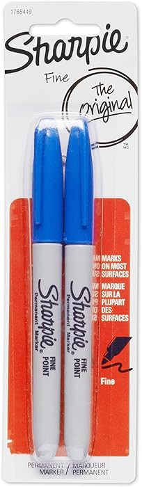 Sharpie Permanent Markers, Fine Point, Blue, 2-Pack (1765449) | Amazon (US)