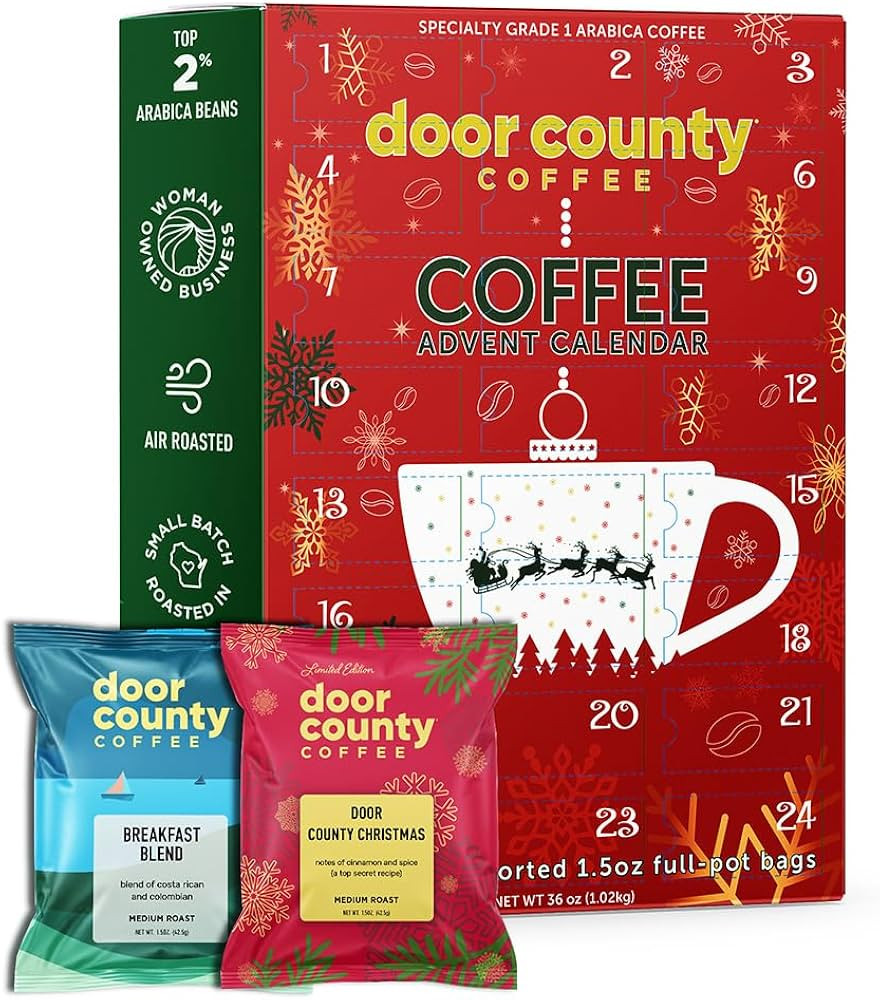 2023 Christmas Coffee Advent Calendar - 24 Full-Pot Bags of Flavored Ground Coffee | Amazon (US)