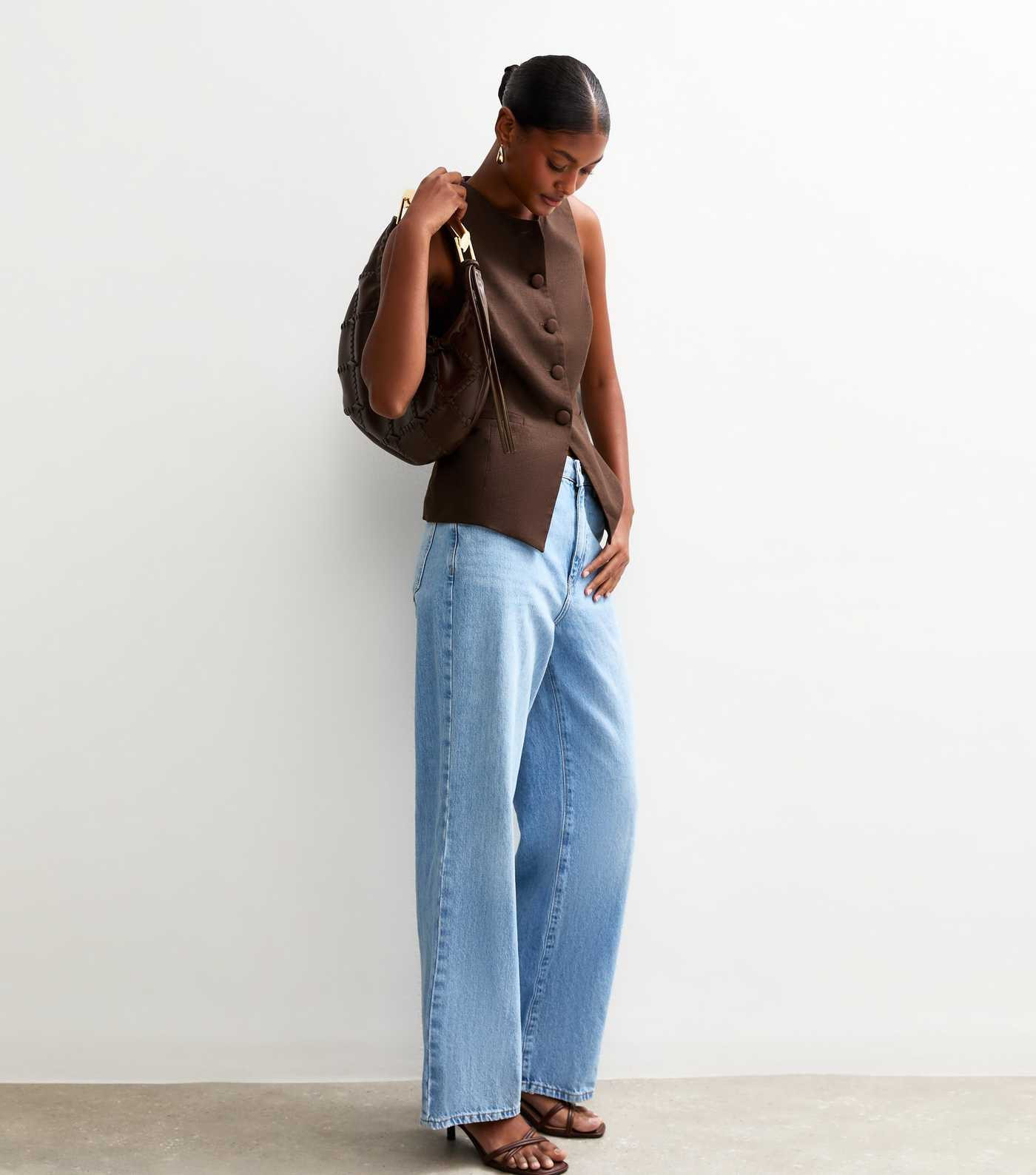 Brown Crew Neck Linen Blend Waistcoat | New Look | New Look (UK)