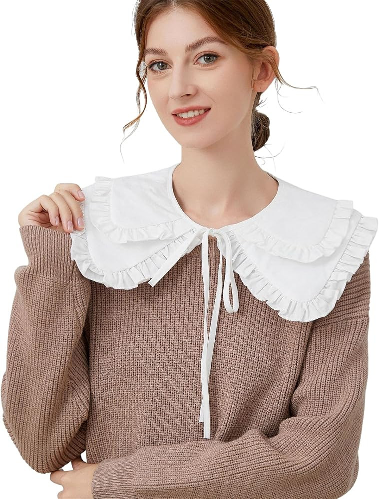 Fake Collar Detachable Blouse False Collar Little Shawl Top for Women Teens Girls | Amazon (US)