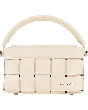 Amzing Song Woven Crossbody Bag for Womens, Small Leather Designer Top Handle Shoulder Bag Cute f... | Amazon (US)