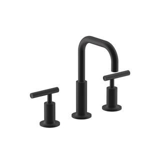 KOHLER Purist 8 in. Widespread 2-Handle Bathroom Faucet with Low Cross Handles in Matte Black K-1... | The Home Depot