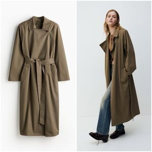 Dark Khaki Green Oversized Shoulder Pad Trench Coat (S, M, L) | Poshmark
