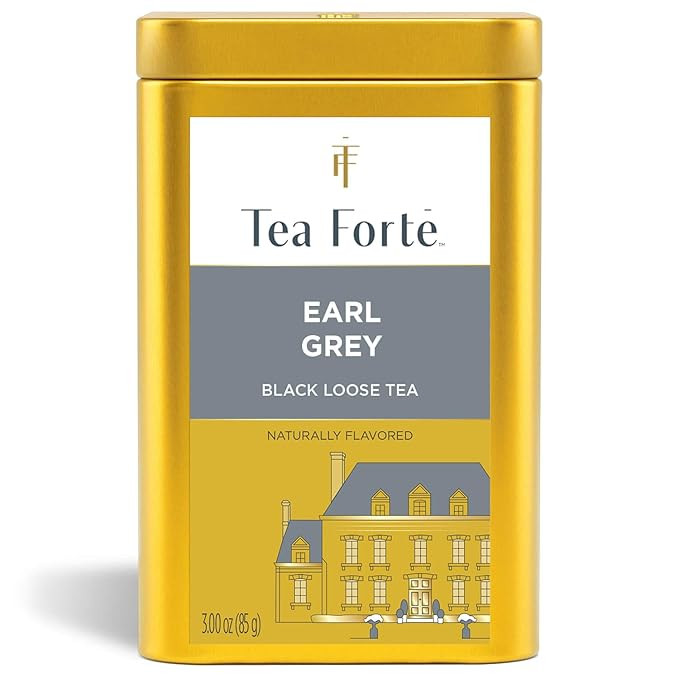 Tea Forte Earl Grey Premium Loose Leaf Caffeinated Black Tea Blend Canister, Makes 35-50 Cups | Amazon (US)