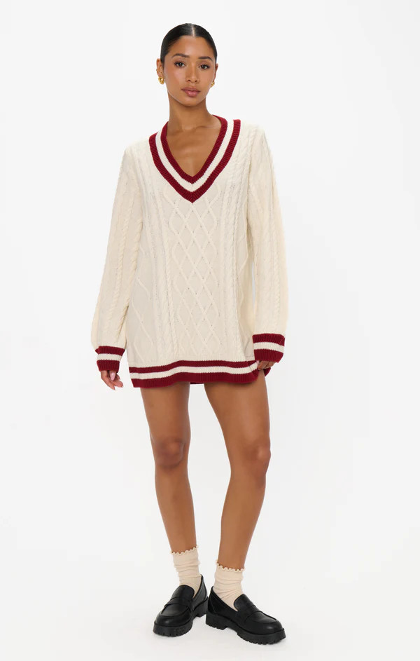 Tailgate Sweater Dress ~ Cranberry Cable Knit | Show Me Your Mumu