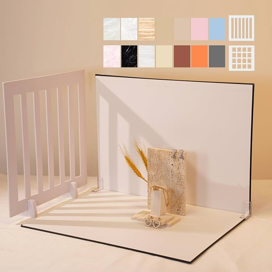 Photography Backdrop Product Photo Background: Small Product Photoshoot Props kit for Food Jewelr... | Amazon (US)