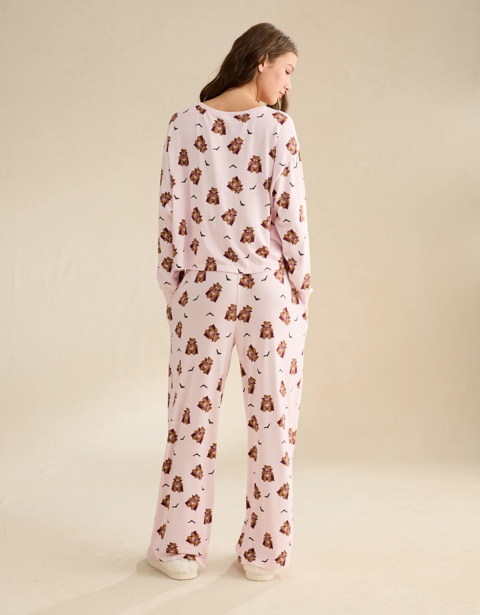 AE Luxe Plush Long Sleeve + Pant PJ Set | American Eagle Outfitters (US & CA)
