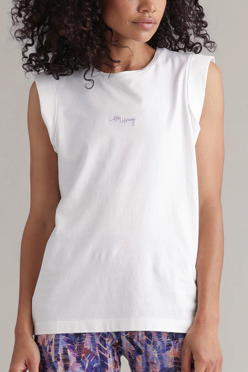 Muscle Tank White | Hey Honey | Hey Honey Yoga DE