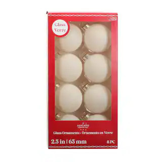 8 Pack 2.5" Flocked Glass Ball Ornaments by Ashland® | Michaels Stores
