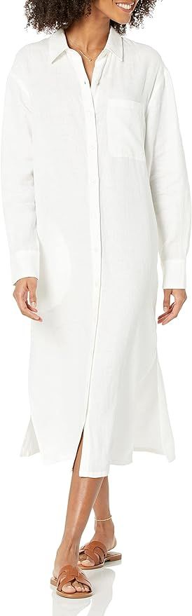 The Drop Women's Fiona Relaxed Linen Midi Shirt Dress | Amazon (US)